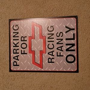 Official chevy parking only tin wall sign